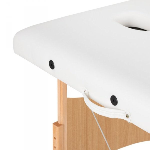 Stół składany do masażu drewniany Balance Lux 2 segmentowy 190x70 biały
