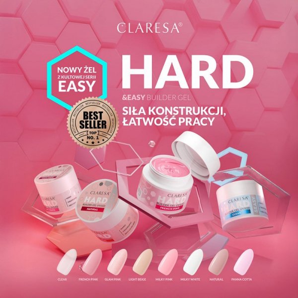 Claresa Żel budujący Hard&easy builder gel glam pink 12g