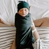 Szlafrok ciążowy do szpitala w zestawie otulacz, czapeczka i opaska dla noworodka Light Green