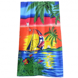 Ręcznik plażowy szybkoschnący  colorful sailboat 140x70 cm