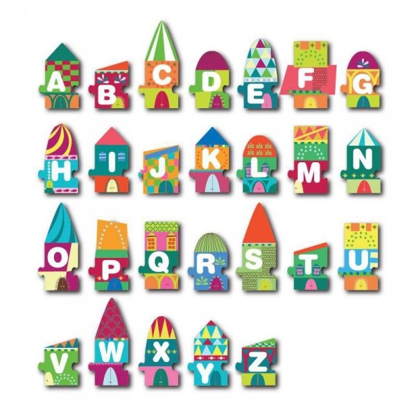 Puzzle w kartonowym domku Apli Kids - Litery 3+