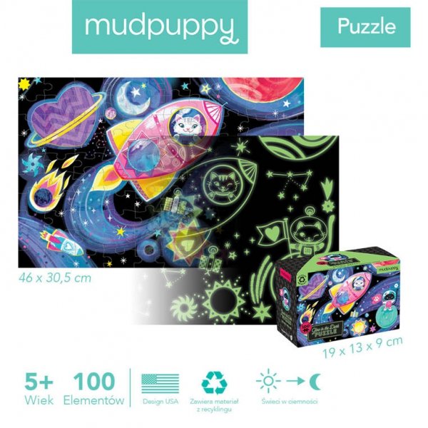 Mudpuppy Puzzle świecące w ciemności Kosmiczne marzenia 100 elementów 5+