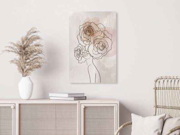 Obraz - Anna i róże (1-częściowy) pionowy