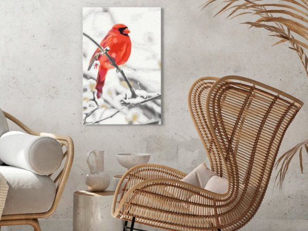 Obraz do samodzielnego malowania - Czerwony ptak