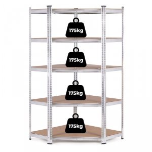Regał magazynowy narożny 180x90x40 cm stal galwanizowana 5 półek 875 kg ModernHome