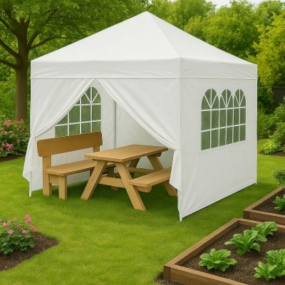 Namiot pawilon ogrodowy 3x3 m rozkładany automatycznie + 4 ścianki boczne MultiGarden