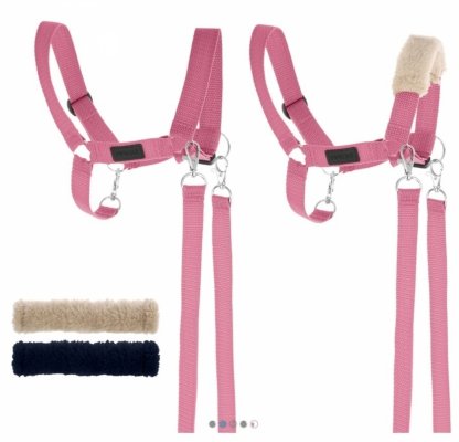 Skippi Kantar dla Hobby Horse - wodze, 2 wymienne futerka - różowy