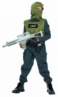 Strój karnawałowy SWAT Służby Specjalne Policjant 128