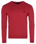 Emporio Armani sweter męski gładki czerwony c-nek
