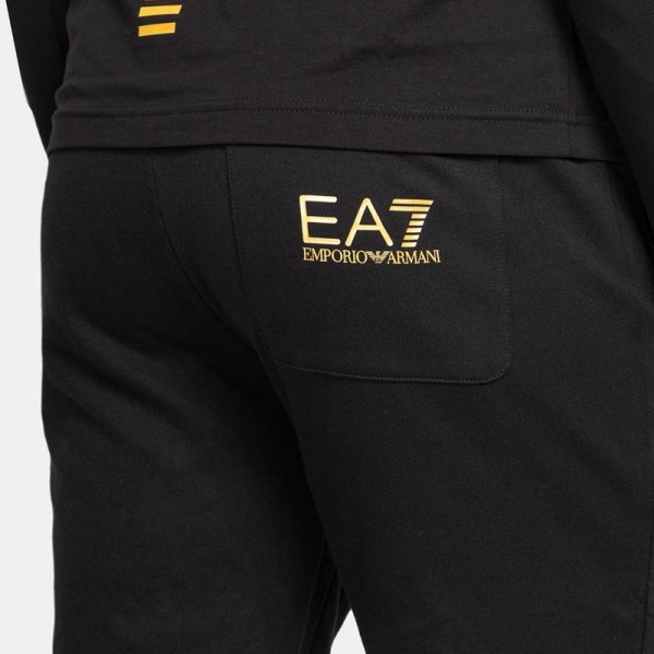 Emporio Armani spodnie EA7 męskie złoty nadruk czarne 8NPPC3 PJ05Z 1203