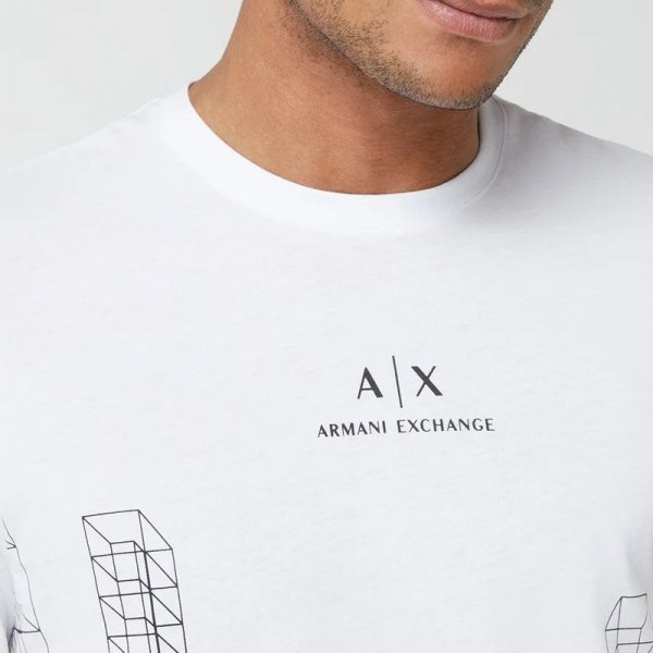 Armani Exchange t-shirt męski koszulka biały 6LZTKGZJ8EZ-1100