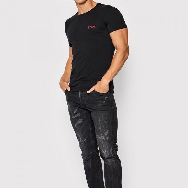 Emporio Armani t-shirt koszulka męska czarna 2-pack 