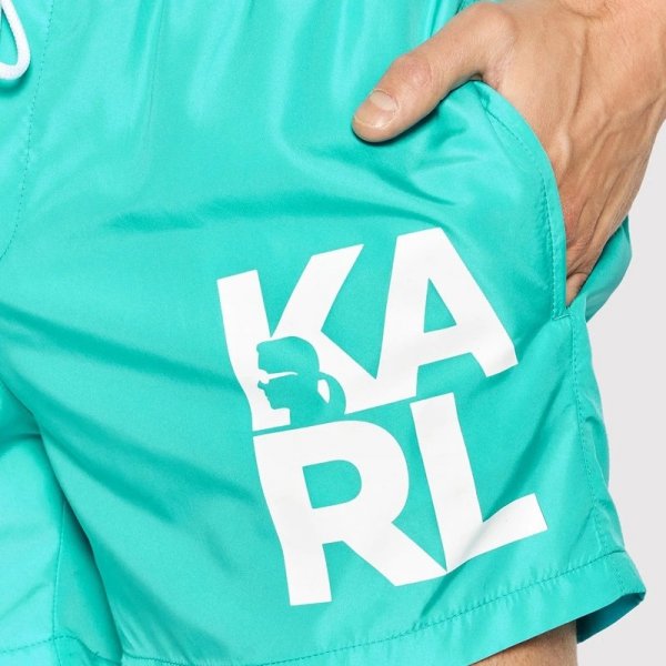 Karl Lagerfeld spodenki szorty męskie turkusowe KL22MBS08