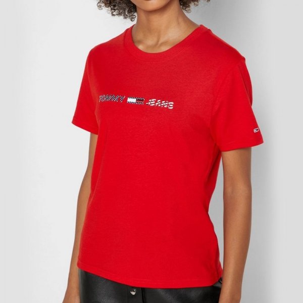 Tommy Hilfiger Jeans t-shirt koszulka damska bluzka czerwona