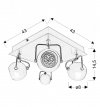 TONY PLAFON 4X3W LED GU10 CZARNY MATOWY