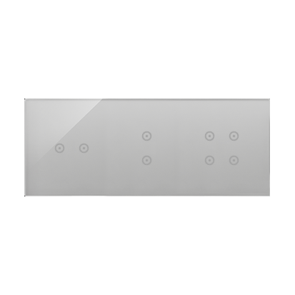 Panel dotykowy 3 moduły 2 pola dotykowe poziome, 2 pola dotykowe pionowe, 4 pola dotykowe, srebrna mgła