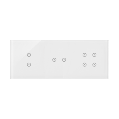 Panel dotykowy 3 moduły 2 pola dotykowe pionowe, 2 pola dotykowe poziome, 4 pola dotykowe, biała perła