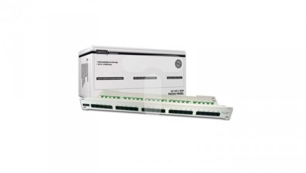 Patch panel telefoniczny ISDN 19cali 25xRJ45 U/UTP kat.3 1U szary DN-91325-1