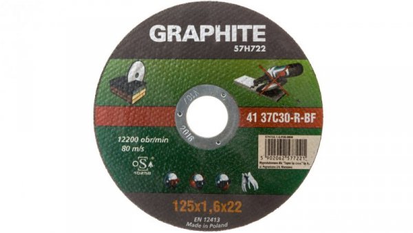 Tarcza tnąca do kamienia 125 x 1.6 x 22.2 mm 41 37C30-R-BF 57H722 /5szt./