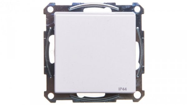 Merten System M Gniazdo pojedyncze z/u 16A IP44 z przesłonami i klapka białe MTN2514-0325
