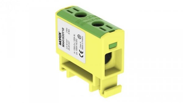Złączka OTL35 kolor żółto-zielony 1xAl/Cu 2,5-35mm2 1000V AC / 1500V DC Zacisk uniwersalny MAA1035Y10
