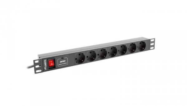 Listwa zasilająca RACK PDU 1U 16A 7xSCHUKO 2m czarna PDU-07F-0200-BK