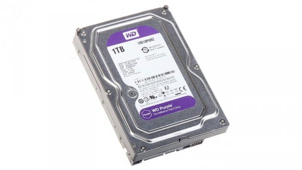 Dysk twardy 3,5 WD Purple klasy surveillance do systemów monitoringu, praca 24/7 WD1xPURZ 1TB