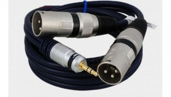 Kabel przyłącze 2x wtyk XLR/wtyk Jack 3.5 stereo MK32/A /1,0m/