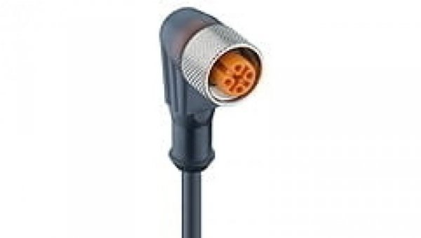 Kabel konfekcjonowany jednostronnie złącze M12 4-pinowe żeńskie kątowe z diodą LED czarny PUR RKWT/LED P 4-225/10 M