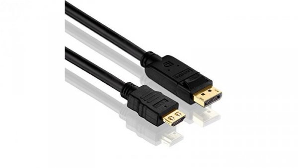 Kabel przyłącze wtyk Displayport - wtyk HDMI 10,8Gb/s 4K 30Hz wideo HD 3D HDCP 1.4 DP12 /3,0m/