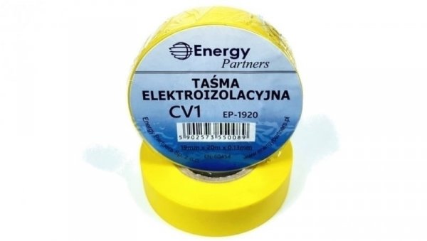 Taśma elektroizolacyjna PCW (19mm x 20m x 0.13mm) żółta