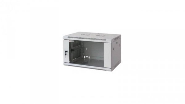 Szafka wisząca złożona 6U 600x450 rack 19 drzwi szkło szara