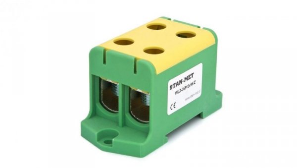 Złączka szynowa gwintowa al/cu 2x95mm2 zielono-żółta WLZ-35P/2x95Z