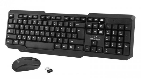 Zestaw klawiatura + mysz TITANUM MEMPHIS TK108 (USB (US) kolor czarny optyczna 1000 DPI)