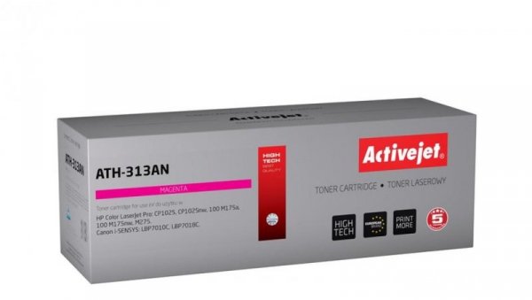 Toner Activejet ATH-313AN (zamiennik Canon, HP 126A CRG-729M, CE313A Premium 1000 stron czerwony)