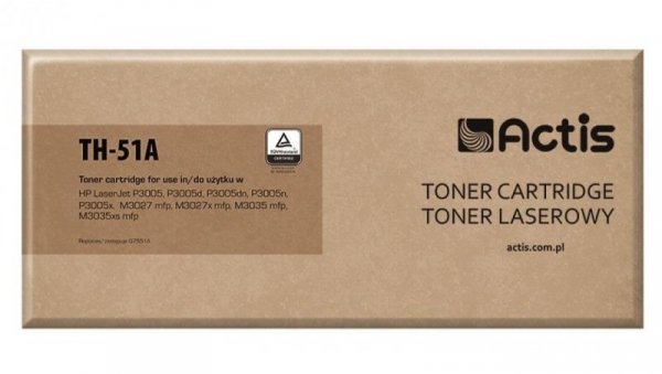 Toner ACTIS TH-51A (zamiennik HP 51A Q7551A Standard 6500 stron czarny)