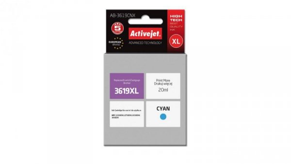 Tusz Activejet AB-3619CNX (zamiennik Brother LC3619C Supreme 20 ml niebieski)