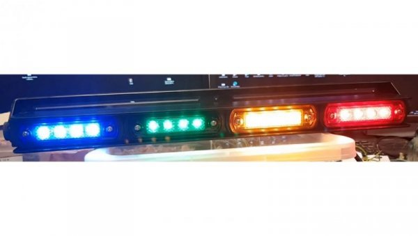 Lampa sygnalizacyjna semaforowa LED 4-kolorowa 12/24 AC/DC 0,5/1W IP68 wodoszczelna, wodoodporna 34x366x74mm 25090