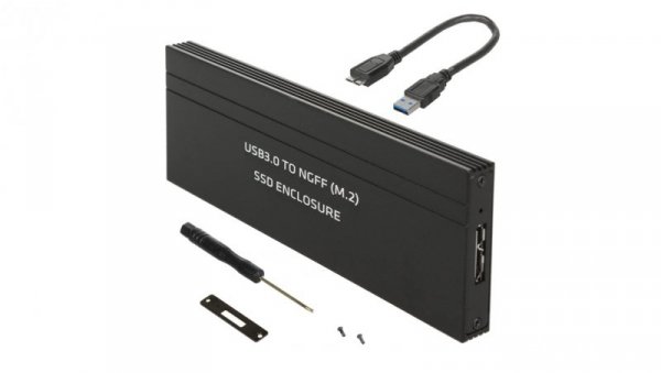 Obudowa dysku Maclean, SSD M.2, NGFF, USB 3.0, rozmiary 2230/2240/2260/2280, aluminiowa obudowa, MCE582