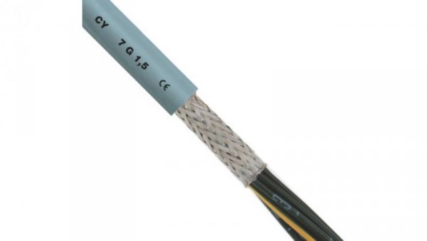 Kabel sterowniczy CY 7-żyłowy Ekranowany Polichlorek winylu PVC, 0,75 mm², 50m, 12 A, Ø 8mm, RS PRO