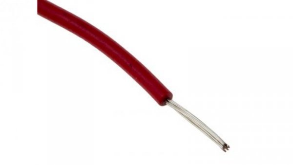 Przewód jednożyłowy linkowy, UL 3239, 0,2 mm², 11/0,16 mm, 24 AWG, XLPE, 6 kV DC, Czerwony, dł. 100m, RS PRO