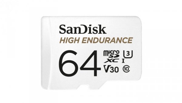 High Endurance microSDXC 64GB V30 z adapterem (rejestratory i monitoring)
