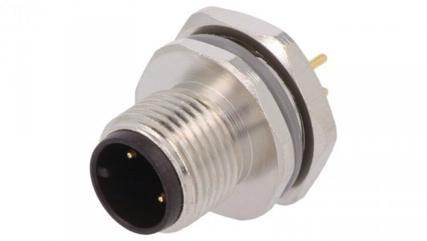 Złącze okrągłe M12 męskie proste montaż THT 3pin 250V T4142012031-000
