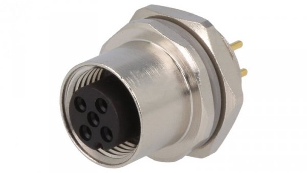 Złącze okrągłe M12 żeńskie proste montaż THT 5pin 60V T4143012051-000