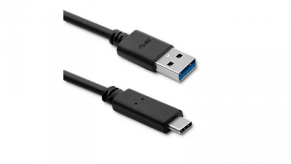 Qoltec Kabel USB 3.1 typ C męski USB 3.0 A męski 1.8m Czarny