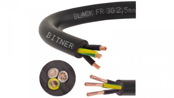 Przewód sterowniczy prądowy BiT 500 Black FR 300/500V 3x2,5 linka do ziemi Bitner /50m/