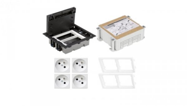KONTAKT SIMON FLOOR BOX puszka podłogowa 4x gniazdo pojedyncze z/u + kaseta do wylewki
