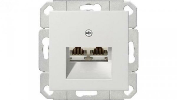 Gniazdo komputerowe podw. RJ45 cat. 6 Gira System 55 biały połysk