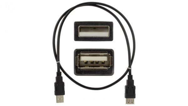 NEKU Kabel przedłużacz USB 2.0 A (wtyk / gniazdo) czarny 0,8m
