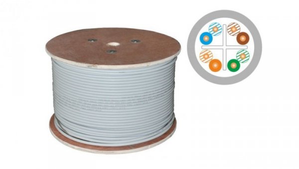 Kabel teleinformatyczny U/UTP kat.6 LSOH B2ca szary ALANTEC /500m/